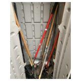 GARDEN TOOLS IN CABINET