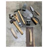 SCRAPER AND HAMMER CEMENT FINISHING TOOL