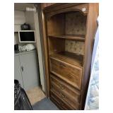 DROP FRONT CABINET GUEINE PINANITE, 3 DRAWER BASE