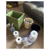 TOILET PAPER, TRASH CANS, DUSTPAN AND TRAY