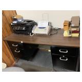METAL KNEEHOLE DESK 2 DRAWERS LEFT/RIGHT SIDE 54"