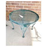23" GREEN IRON ROUND SIDE TABLE