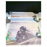 3 RAILROAD PRINTS, 22X16, READY TO FRAME