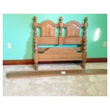 TWIN SIZE WOOD HEADBOARD, FOOTBOARD AND RAILS