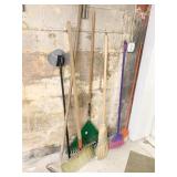 BROOMS, SNOW SHOVEL, LEAF RAKE, ETC.