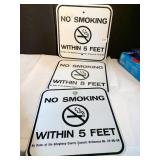 3 METAL NO SMOKE WITHIN 5 FEET SIGNS, 12X12