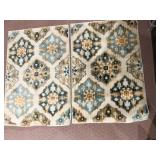 PAIR OF MATCHING RUBBER BACKED THROW RUGS, APPROX