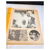 LARGE SCRAPBOOK FILLED WITH CUT OUT PICTURES OF