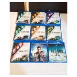 9 STAR TREK BLU RAY DVDS