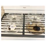 4 PYREX PIE BAKING DISHES, 9"-10"