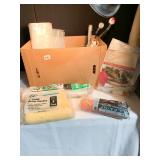 NEW PAINT ROLLERS, DROP CLOTHS, PLASTIC SHEETING,