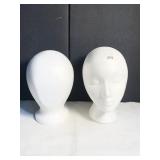 2 FOAM HEADS, NICE CONDITION, ONE WITH FACE, ONE