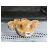 ANCHOR HOCKING ORANGE OPALESCENT DEMITASSE CUPS