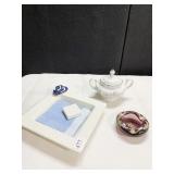 NAPKIN HOLDER BEACH MOTIF, SUGAR HAVILAND, GROUND