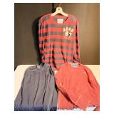 3 SZ LARGE SHIRTS, AMERICAN EAGLE, UNDER ARMOUR