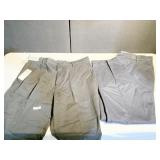 2 PAIRS OF DOCKERS SZ 36/30, NAVY AND BLACK,
