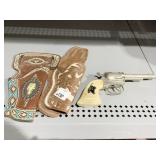 GABRIEL TOY CAP GUN WITH EMBOSSED FLORAL HOLSTER