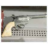 MATTEL FANNER 50 TOY CAP GUN, MISSING ONE SIDE OF