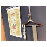BRASS DUCK HEAD HANGER, LINEN CRANBERRY APRON,