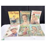 COMIC BOOKS TARZAN 1951, ROY RODGERS 1952 6 TOTAL