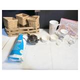 HERB GARDEN BASKET, MINI TEA POT, NEW COFFEE SNOB