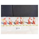 SET OF 6 PORCELAIN GNOMES PLAYING INSTRUMENTS,