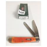 CASE #07982 DOUBLE BLADE TRAPPER TANGERINE NOB