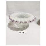 FENTON OPALESCENT BOWL, RUFFLED EDGE 3" H