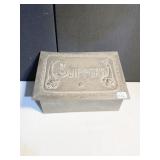 METAL FLIP TOP BOX EMBOSSED WITH "SLIPPERS"