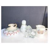 HAND PAINTED PITCHER, SHAKER, DEMOCRACY PITCHER,