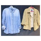 STYLE & CO XL SOFT DENIM FINISH TOP, 1 X LEOPARD