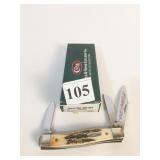 CASE KNIFE 90197 STOCKMAN STAG THREE BLADE NOB