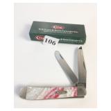 CASE KNIFE 9254PM TWO LONG BLADES PINK AND WHITE