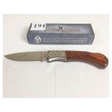 ROUGH RIDER RR182 SINGLE LOCKING BLADE WOOD