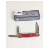 ROUGH RIDER RR282 TRIPLE BLADE RED HANDLE NOB