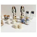 GROUP OF SALT AND PEPPER SHAKERS INCLUDING TALL