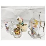 GARFIELD PITCHER, GLASSES, ETC.