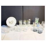 STEELERS GLASSES, WELCHS DINOSAUR JARS, HAND CUT