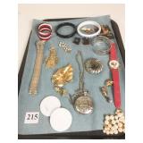 BRACELETS, WRISTWATCH, PINS, EARRINGS ETC.