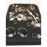 TWO WATCHES WITH IMITATION AND REAL TURQUOISE