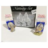 GLASS NATIVITY SET, NEW IN BOX AND 2 NEW IN BOX
