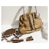 TAN AND LEOPARD PURSE DESIGNED IN NEW YORK BY