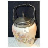 HAND PAINTED BISCUIT BOX AJHALL MERIDIAN CT. 9" H