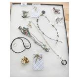 SILVER TONE NECKLACES, EARRINGS ETC.