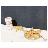 CAST IRON LION, BUDWEISER CAN, HEN PECK WOOD GAME