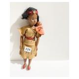 NATIVE AMERICAN 12" DOLL WITH BABY (MISSING LEGS)
