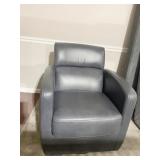 100% LEATHER CHAIR SWIVEL BASE - ARMCHAIR
