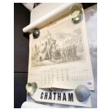 AIR-INDIA 1973 CALENDAR, TEAR IN CENTER BASE,