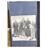 CHINESE WALL HANGING 70" H X 38.5" W SCROLL WOOD
