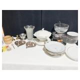 UNIQUE SOUP TUREEN WITH EAGLE HANDLES, COPPER